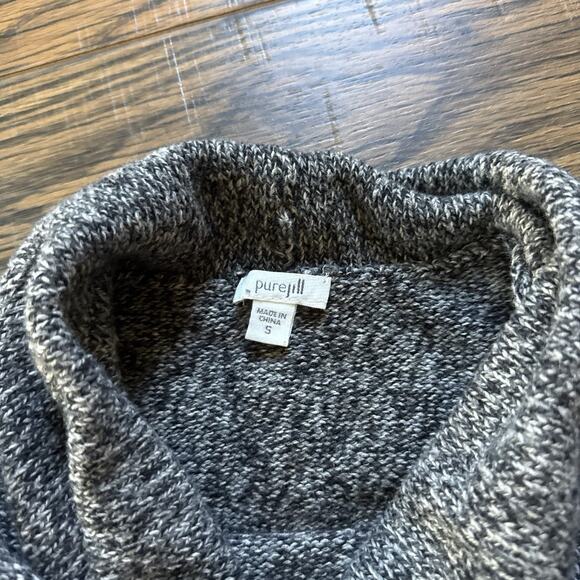 Pure Jill Women’s Small Gray Marled Wool Blend Cowl Neck Tunic Sweater - Picture 3 of 6